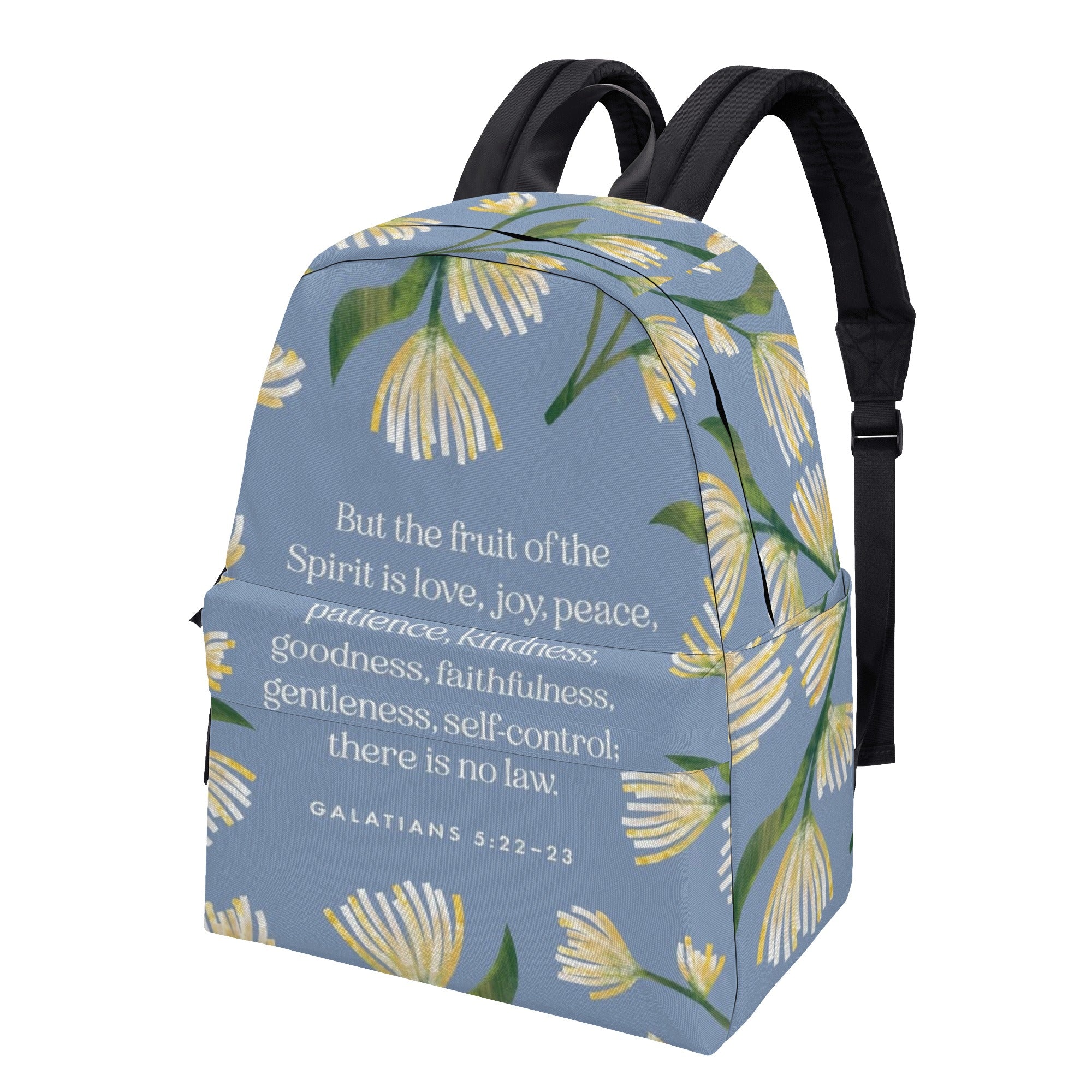 Fruit of the Spirit Backpack, Galatians 5:22-23 Bible Verse Backpack, Christian Inspirational Backpack, Faith-Based Floral School Bag, Scripture Gift Bag.PLAF36